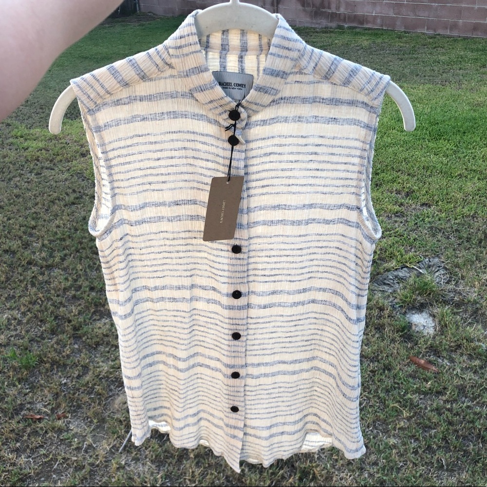 NWT Rachel Comey Bosa Shirt in Faded Stripe - Picture 9 of 16
